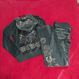 SOLD Grey Green Velour BCBG y2k Tracksuit